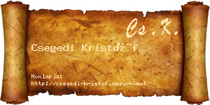 Csegedi Kristóf névjegykártya