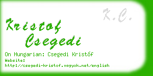 kristof csegedi business card