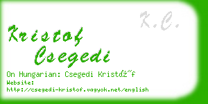 kristof csegedi business card